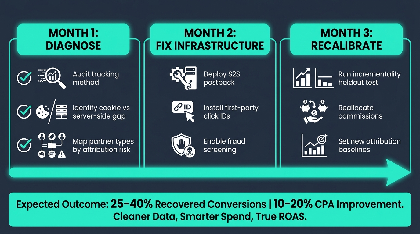 90-day affiliate attribution audit roadmap: Diagnose, Fix Infrastructure, Recalibrate