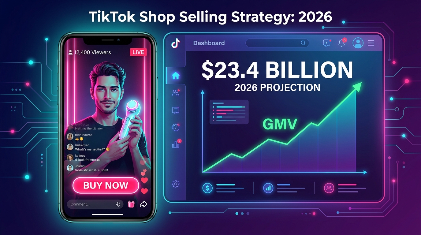 TikTok Shop 2026: $23.4 billion GMV growth with live stream selling and seller dashboard