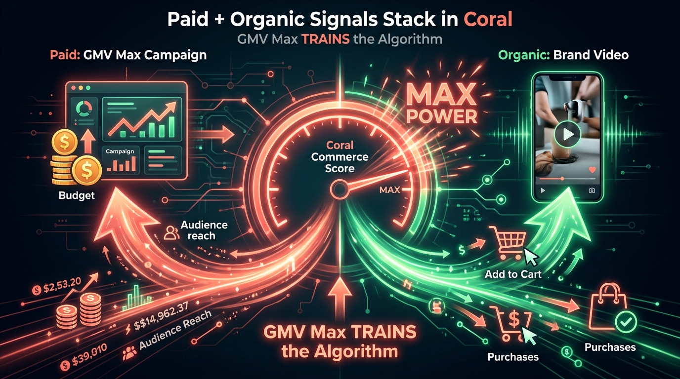 GMV Max and Coral Algorithm — How Paid Signals Train Organic Reach on TikTok Shop