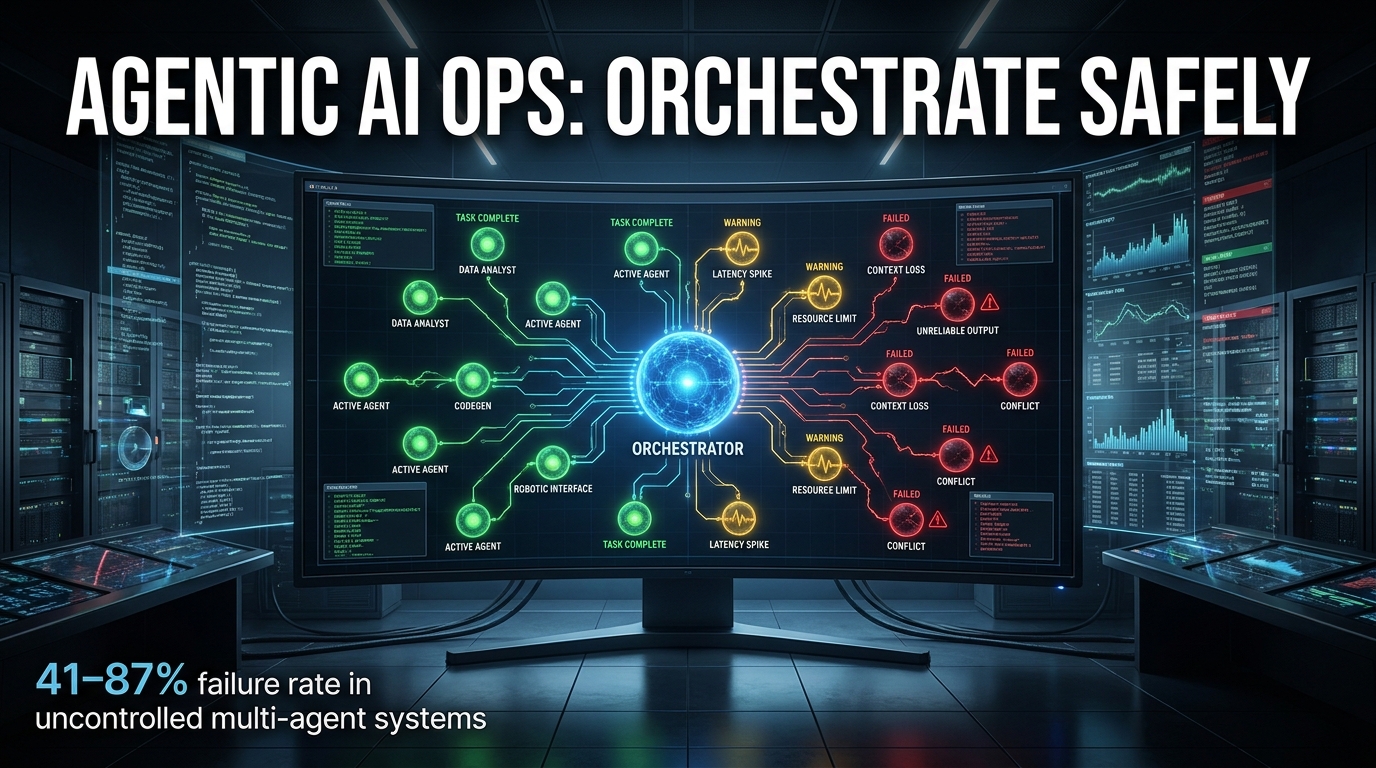 Agentic AI Ops: Multi-Agent Orchestration Control Room — 41-87% failure rate in uncontrolled multi-agent systems