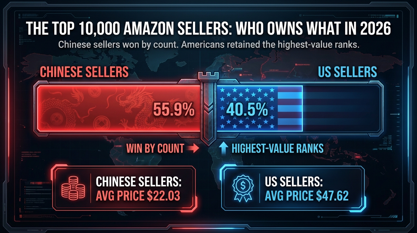 The 2026 Amazon marketplace: Chinese sellers vs US sellers breakdown by count and GMV