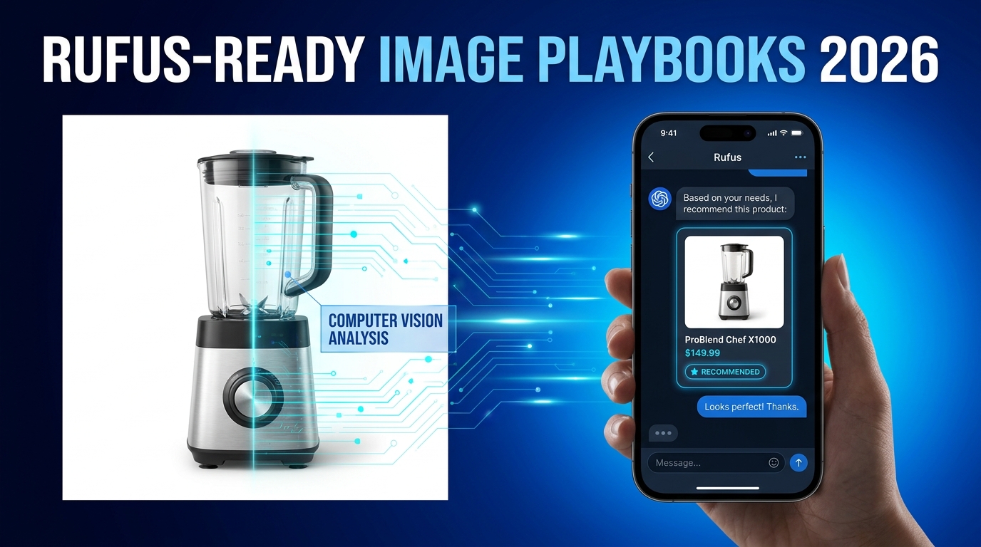 Rufus-Ready Image Playbooks 2026 — AI shopping assistant reading product images on Amazon