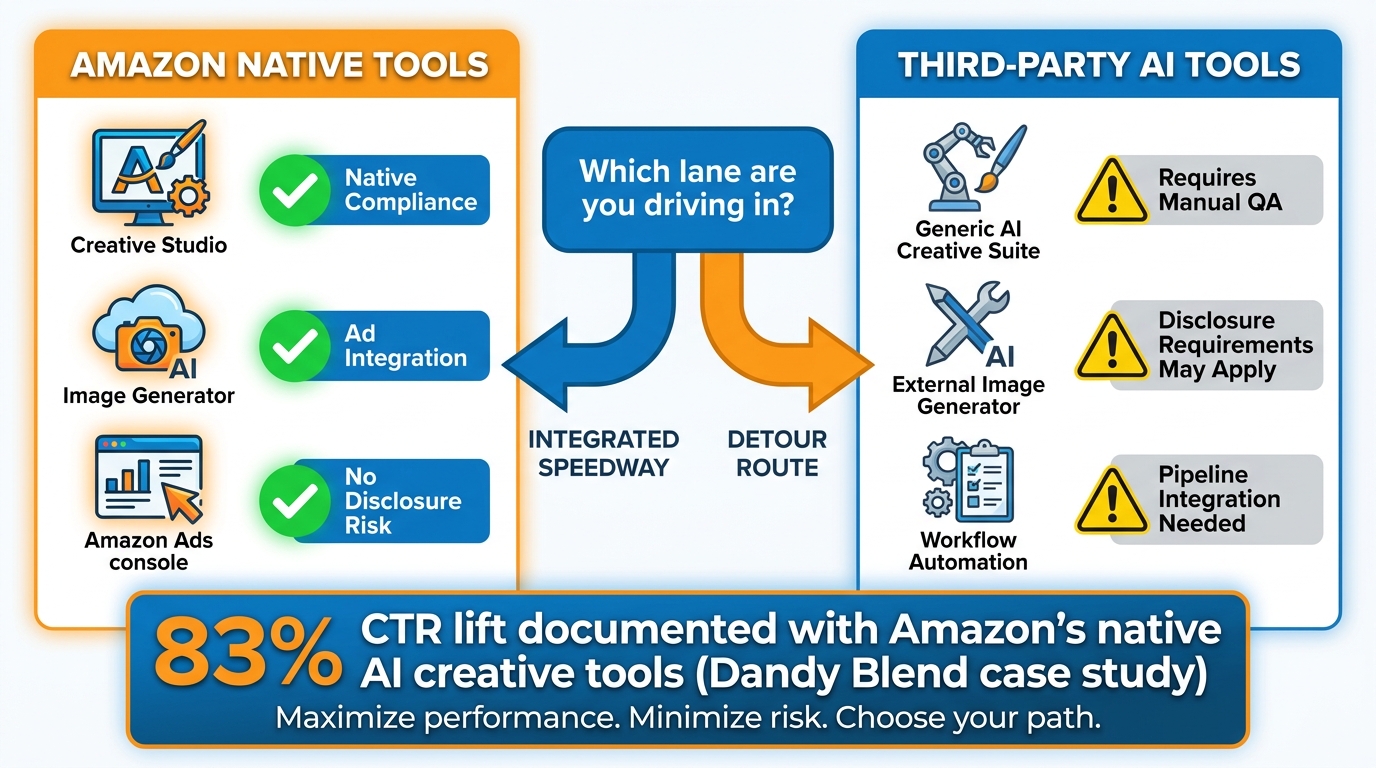 Amazon native AI tools versus third-party AI tools comparison: compliance, integration, and disclosure requirements