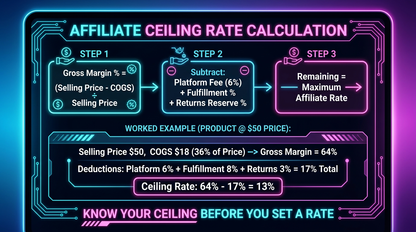 Affiliate ceiling rate calculation method for TikTok Shop sellers: backward math from margin to maximum commission
