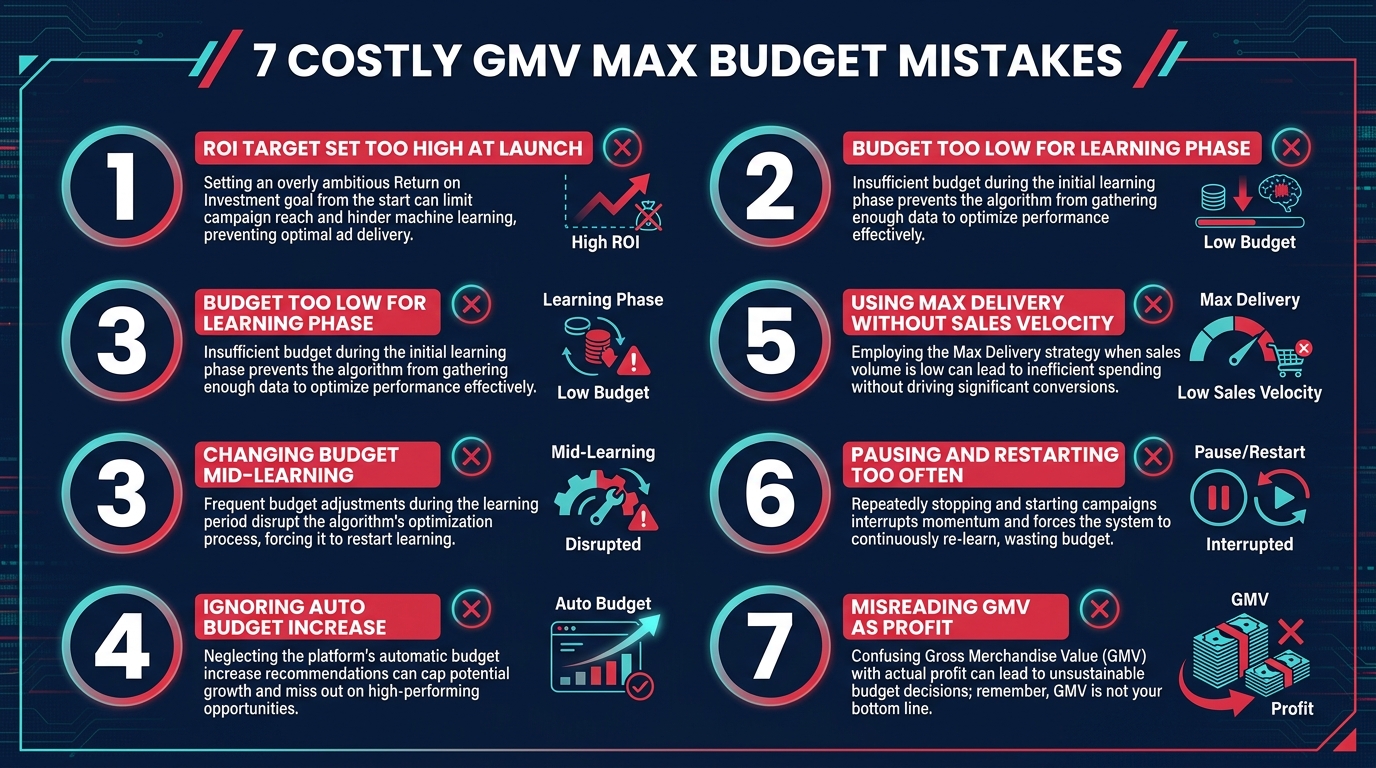 7 costly TikTok GMV Max budget mistakes sellers make in 2026