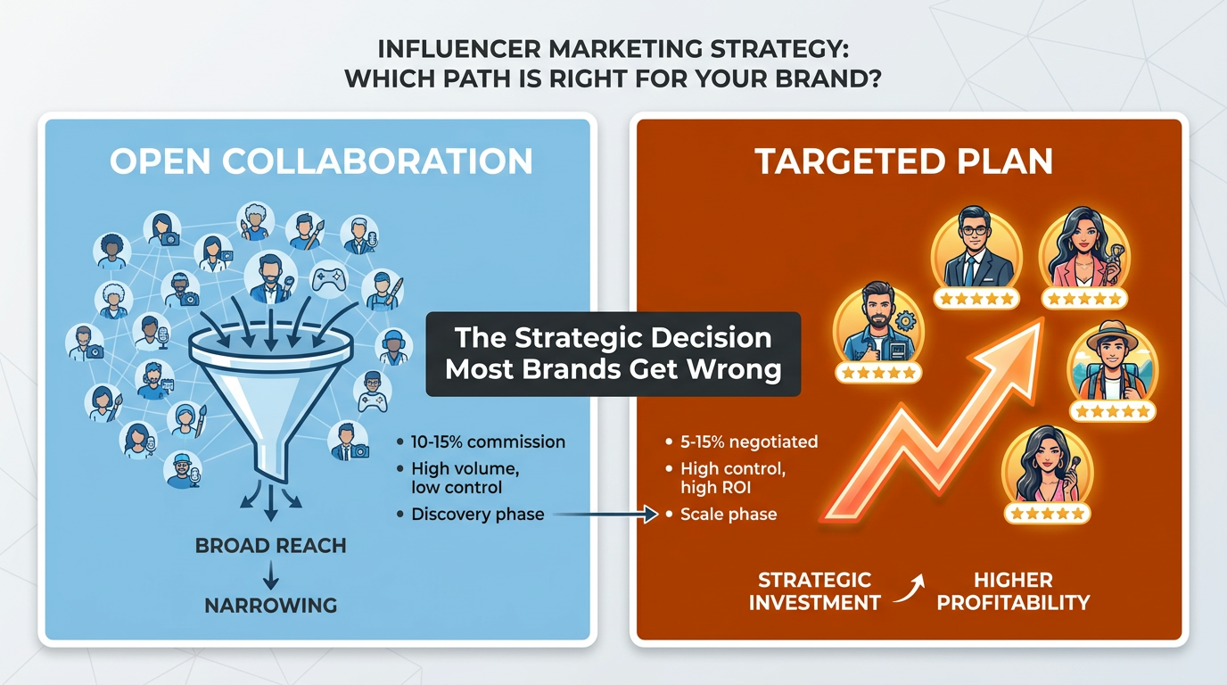 Open Collaboration vs Targeted Plan strategic comparison for TikTok Shop affiliates