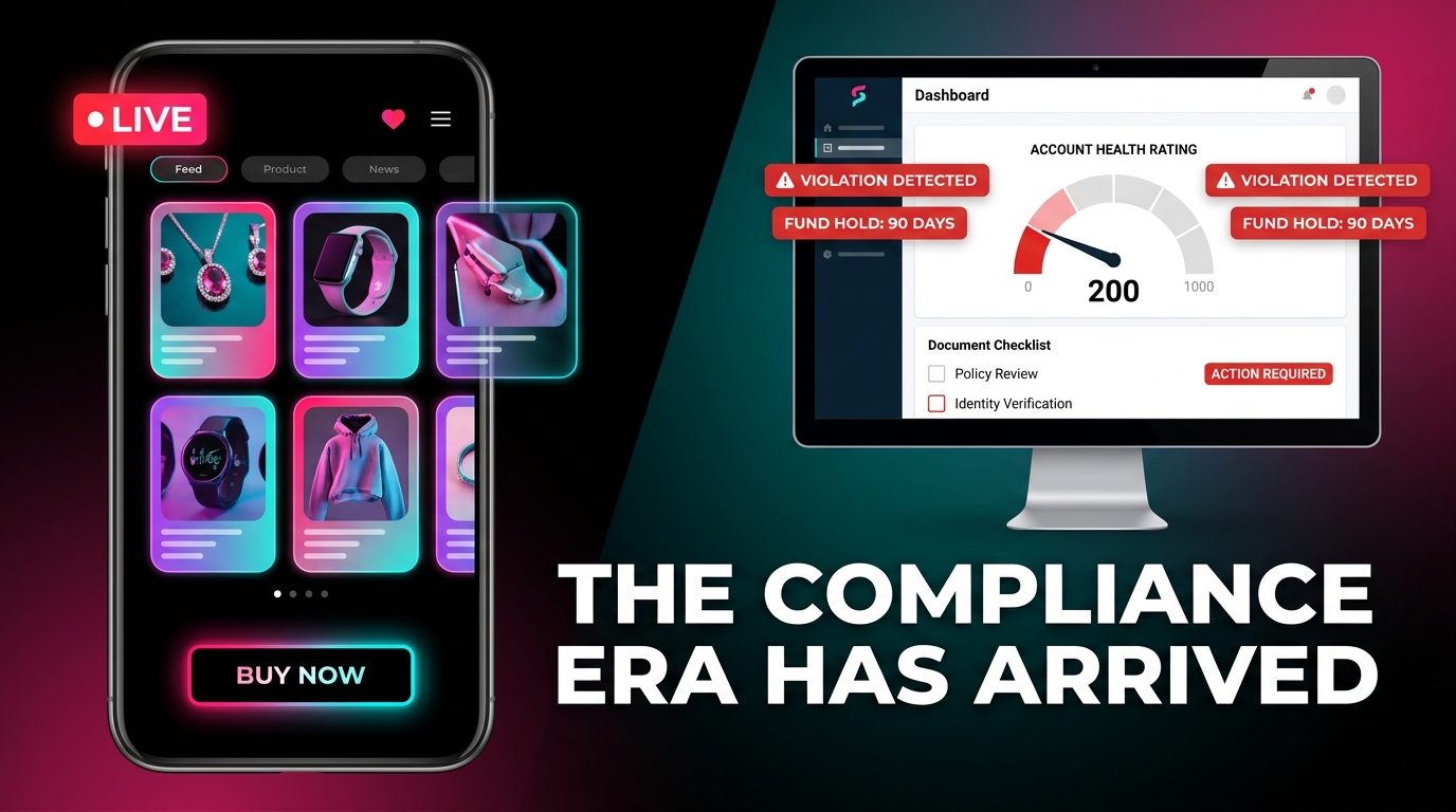 TikTok Shop compliance era 2026 — account health rating dashboard and violation warnings