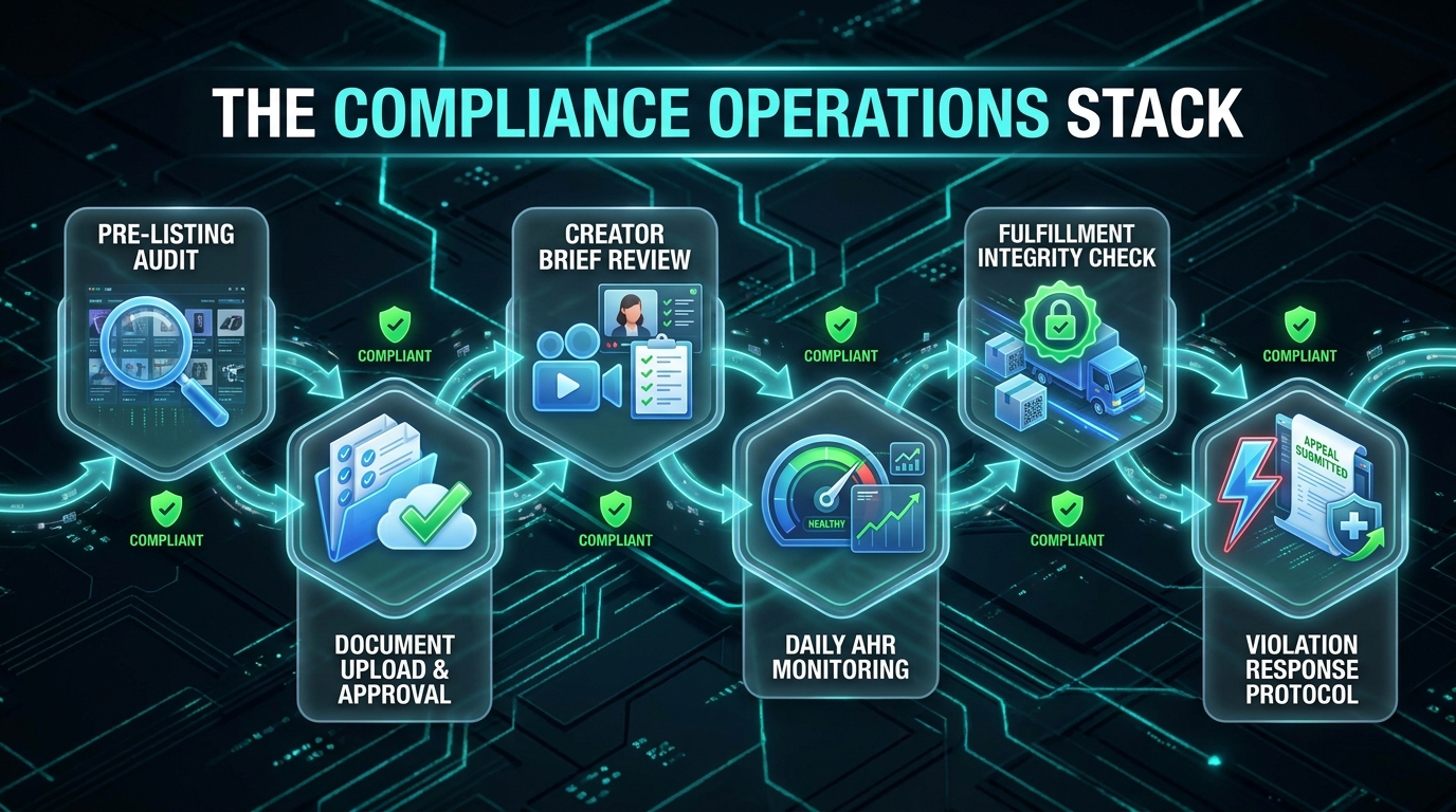 TikTok Shop compliance-first operations stack — six-stage workflow for sellers to avoid violations in 2026