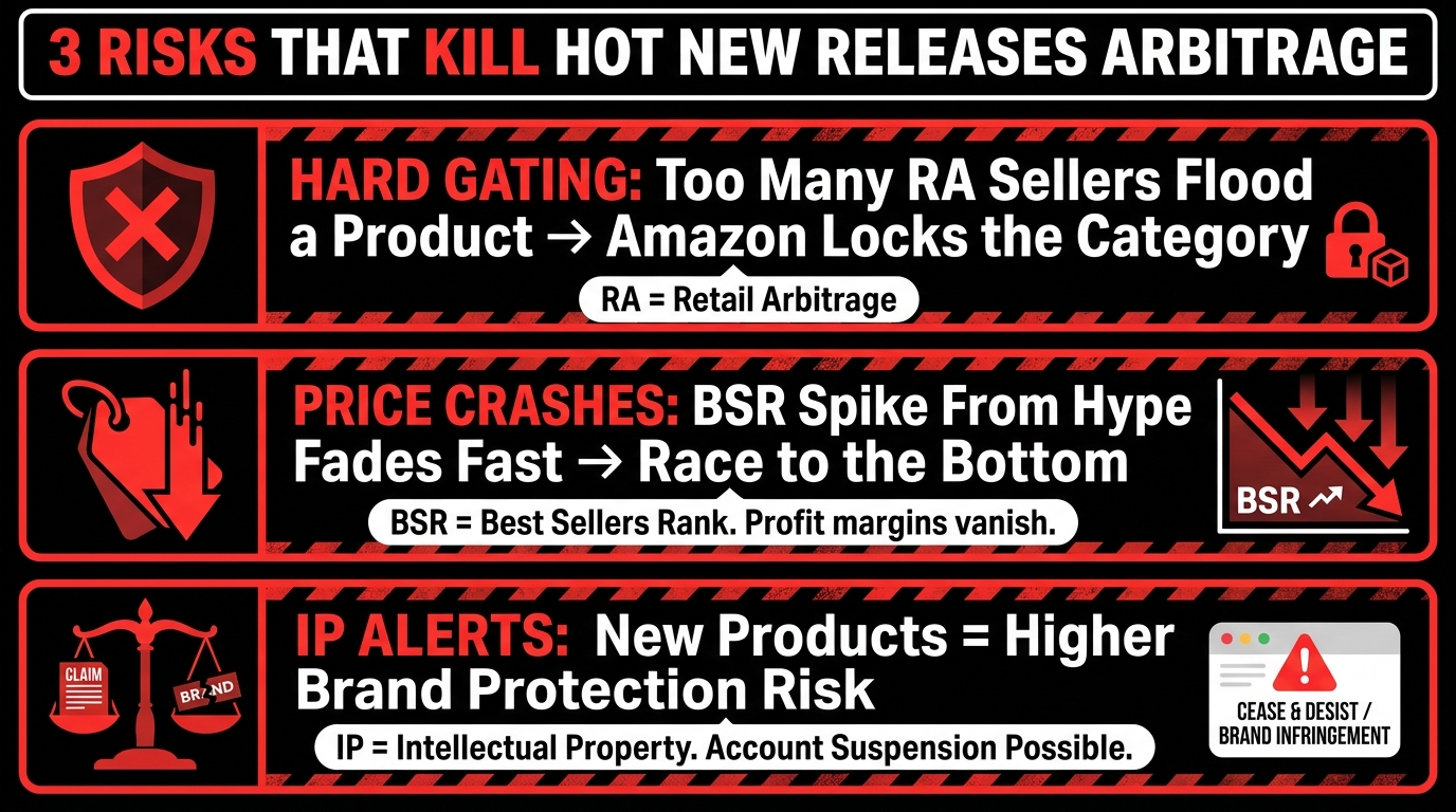 3 Risks That Kill Hot New Releases Arbitrage: Gating, Price Crashes, IP Alerts